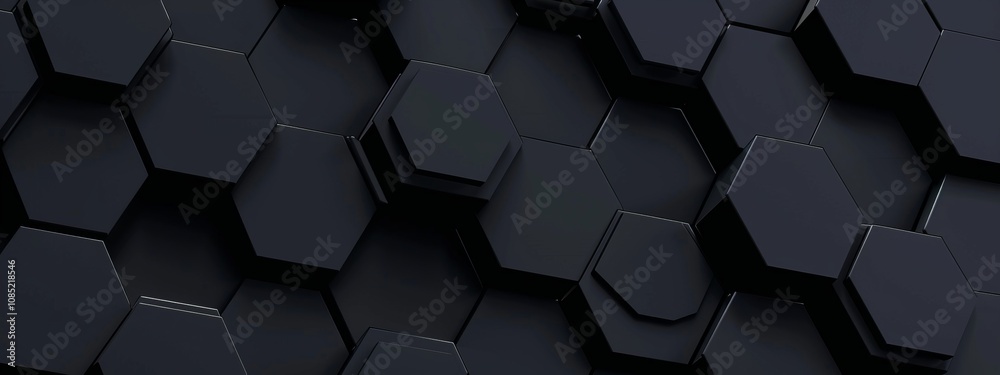 Poster Black Background with Geometric Shapes in Minimalist Style and Central White Space for Text. This Abstract Minimalist Wallpaper is Perfect for Modern Design and Elegant Banner Templates.