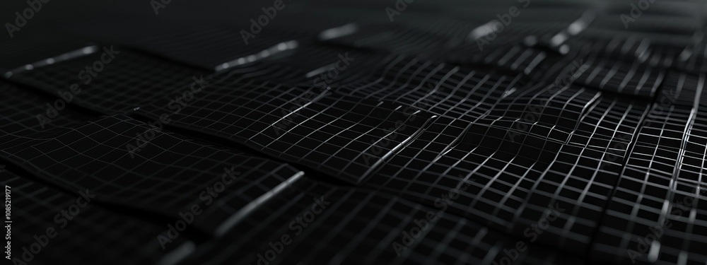 Poster abstract minimalist wallpaper with grid lines and diamonds on black background. featuring white spac