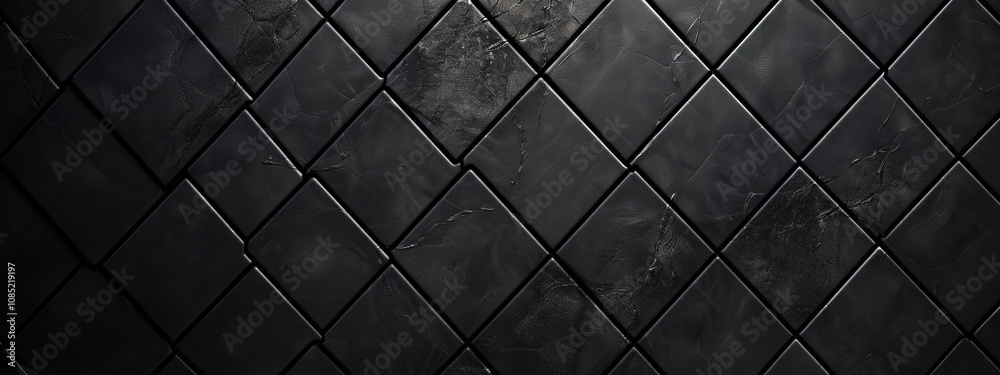Aufkleber black background with geometric tessellation. banner template with white space in the center for tex