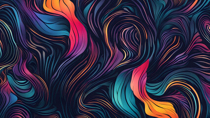 Obraz premium A colorful, abstract painting of a wave with a blue background