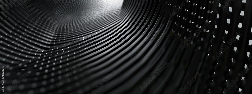 Poster Abstract minimalist wallpaper with grid lines and diamonds on black background. Featuring white space in the center for text, ideal for design templates and modern banners.