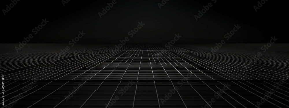 Aufkleber Abstract dark grid pattern wallpaper with copy space. Minimalist design template with white center text area. Ideal for banners.