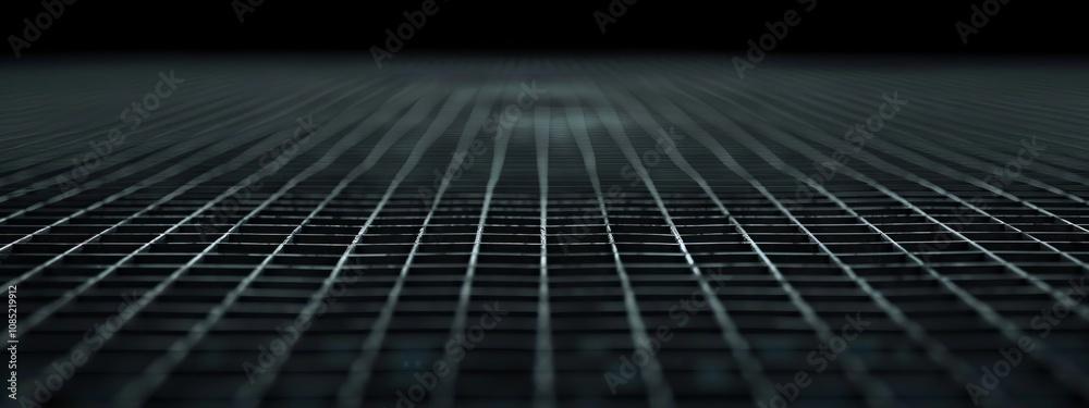 Poster Abstract dark grid pattern wallpaper with copy space. Minimalist design template with white center text area. Ideal for banners.
