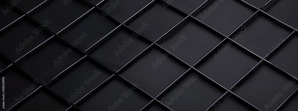 Aufkleber Black background with grid lines for design, banner template. White space in the center of the page for text. Simple abstract wallpaper with copy space.