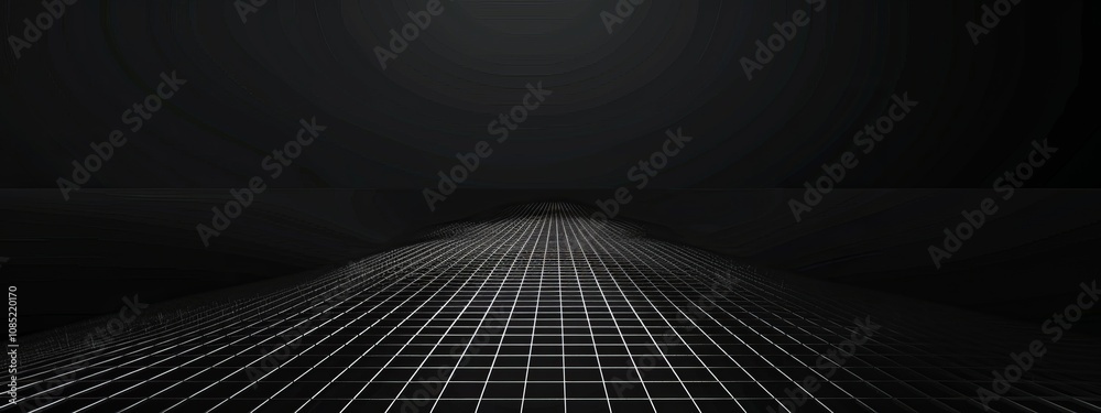 Aufkleber Black background with grid lines for design, banner template. White space in the center of the page for text. Simple abstract wallpaper with copy space.