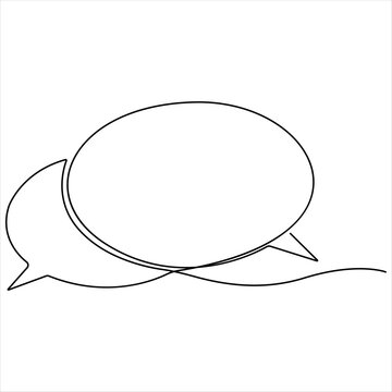 recommend clip art:  Continuous speech bubble single line art drawing dialogue speech bubble border vector illustration