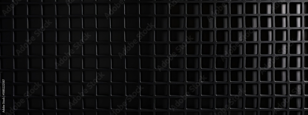 Poster grid patterns on black background for design, banner template, minimalist abstract wallpaper with co