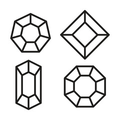 gem icon vector on white background