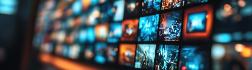 A vibrant collection of digital images displayed on a modern screen, showcasing diverse themes and colors in a striking perspective.