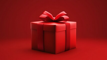 Red gift e-commerce promotion space scene