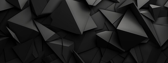 Fototapeta premium Abstract minimalist wallpaper with intersecting lines and polygons on black background. Featuring white space in the center for text, ideal for design templates and modern banners.