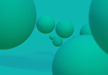 Abstract 3d render, blue geometric background design with ball