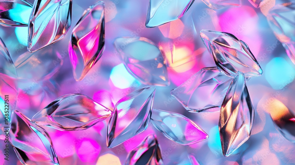 Poster frosted glass with colorful bokeh lights behind