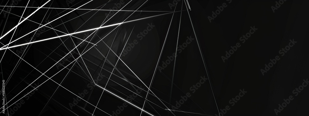 Poster black background with intersecting lines for design. banner template with white space in the center 
