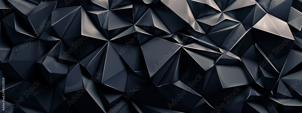 Fototapete abstract banner template with intersecting triangles on black background. geometric minimalist desig