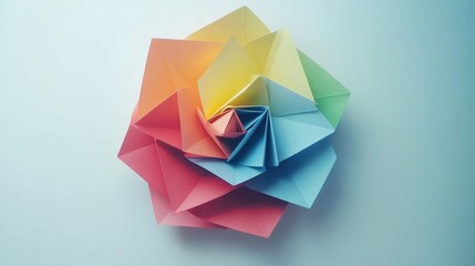 Colorful Rosette with Radial Symmetry on White Background