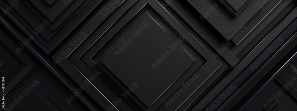 Poster intricate geometric elements on black background with copy space for design. ideal for modern banner