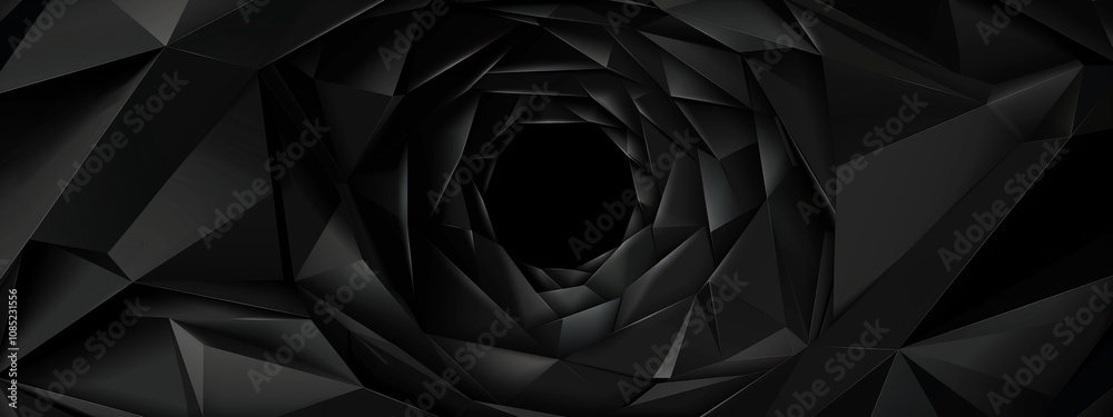 Poster abstract minimalist wallpaper with intricate geometric shapes on black background. ideal for modern 