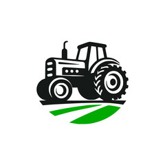 tractor farm plant field logo vector illustration template design