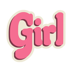 girl woman female sticker cool trendy fashion lifestyle vector illustration template design