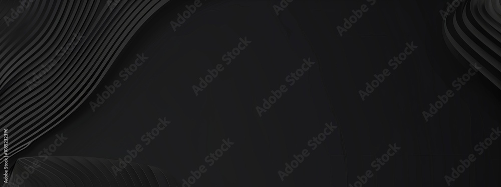 Aufkleber irregular lines on a black background, minimalist design banner template with white space for text. 