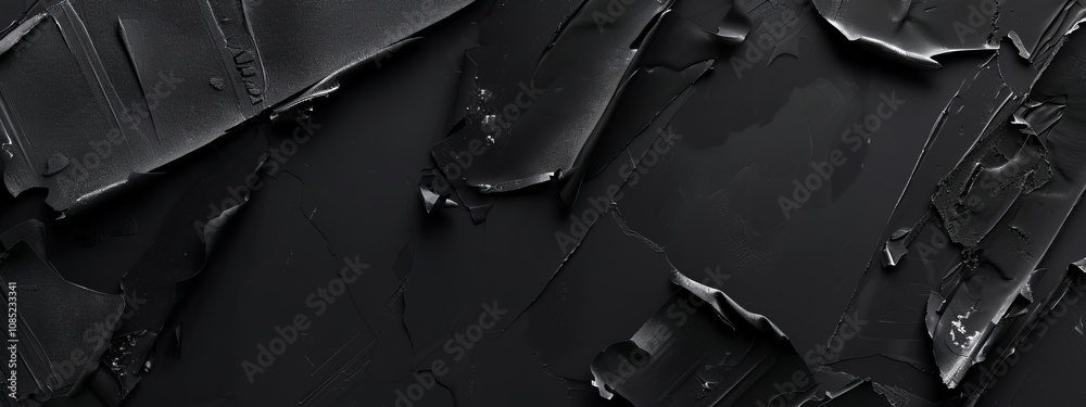 Poster Black Background with Irregular Shapes for Design Banner Template, Featuring Abstract Geometric Wallpaper with Copy Space in the Center for Text