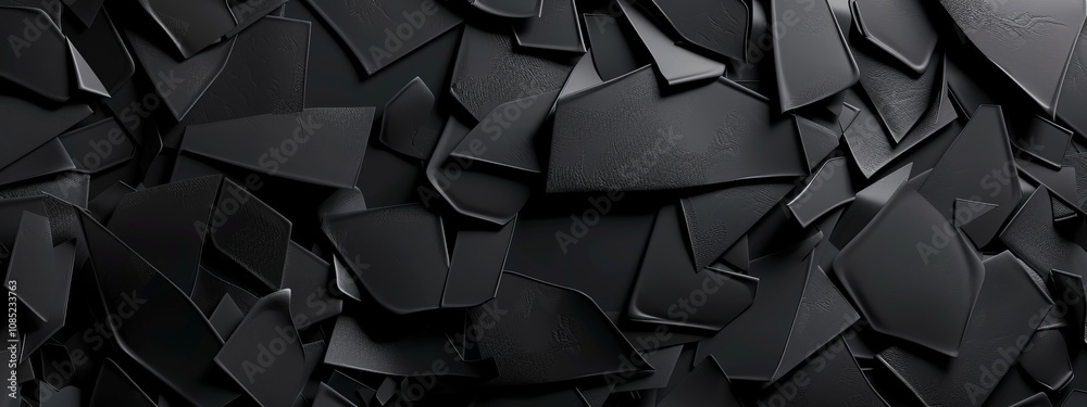 Poster black background with irregular shapes. banner template with white space in the center for text. ide