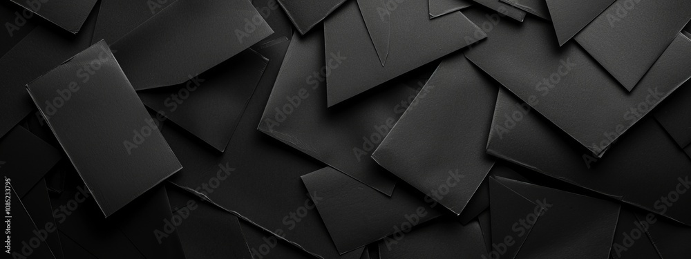 Poster modern abstract composition with irregular shapes on black background. featuring white space in the 