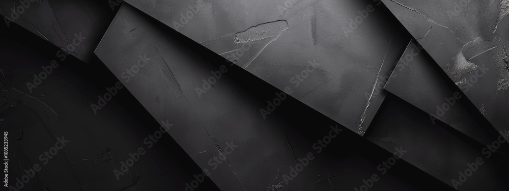 Aufkleber Photo of Black Background with Linear Elements for Design, Featuring White Space in the Center for Text. Ideal for Banner Templates and Digital Projects. Abstract Minimalist Wallpaper.