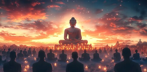 Happy Buddha Purnima Vesak,Buddhist festival- Vector illustration