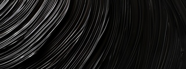 Black background with linear patterns. Banner template with white space in the center for text. Suitable for abstract minimalist wallpaper and modern graphic design projects.