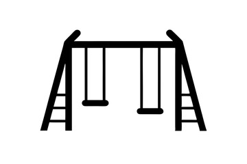 This simple vector icon represents a swing set and climbing frame, perfect for representing outdoor play 