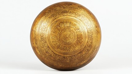 Reflective Metal Plate with Floral and Geometric Design