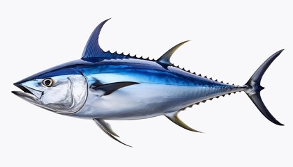 Fototapeta premium Atlantic bluefin tuna (Thunnus thynnus) isolated on white background