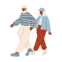 Cute vector illustration of diverse character in everyday urban scenes. People walking dogs, using wheelchair, pushing stroller. Black couples, families, individuals of various ages and ethnicities.