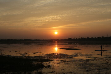 sunset over the river