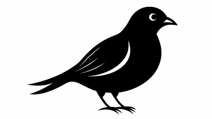 Minimalist Bird of Silhouette Vector, black and white bird illustration