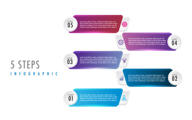 infographic template 5 step for business direction	
