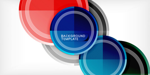 Obraz premium Abstract background - multicolored circles, trendy minimal geometric design, vector illustration