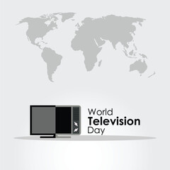 World television day, tv day poster, banner, background, post illustration design