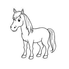 Fototapeta premium Adorable Cartoon Horse Drawing