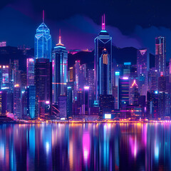 Fototapeta premium Cyberpunk City Nightscape