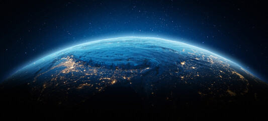 Asia, India city lights