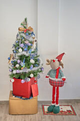 christmas tree with gifts celebrating traditional chrismas