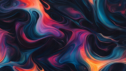 A colorful abstract painting with a lot of swirls and lines