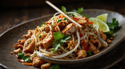 chicken pad thai noodles