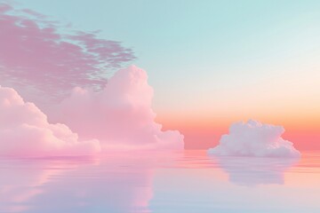 Serene Pastel Sunset Over Tranquil Waters