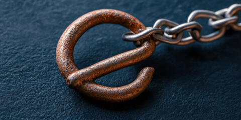 Obraz premium A close-up of a rusty, stylized letter 