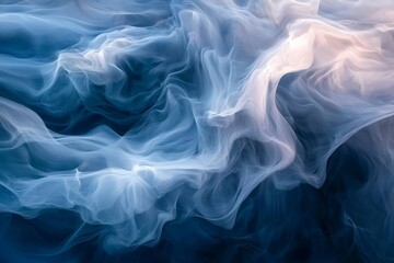 Mystical Swirls of Ethereal Smoke in Shades of Blue and White