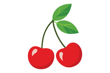 illustration of cherries vector icon design